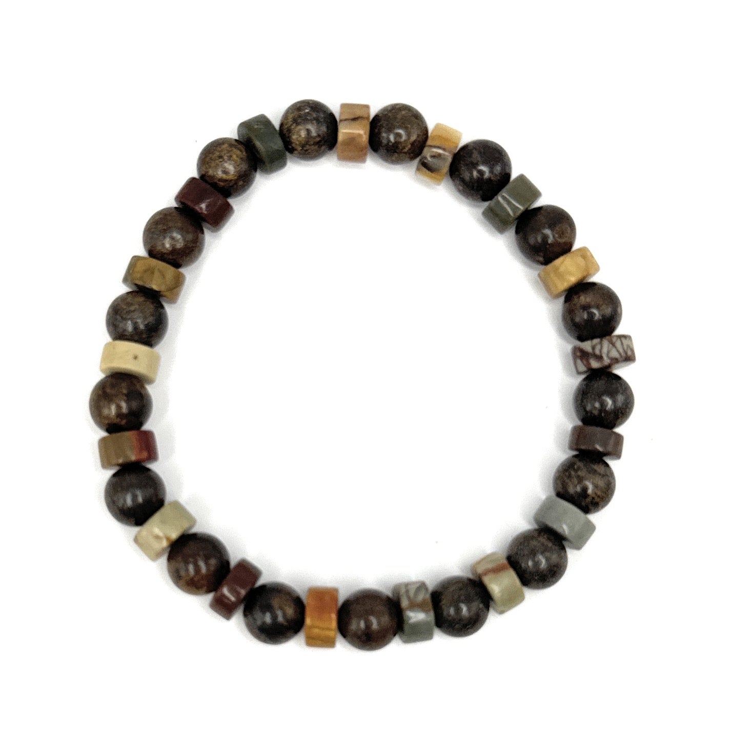 Bronzite, Red Creek Jasper Heishi Beaded Bracelet – 6mm - Shop of Small Creations, LLC