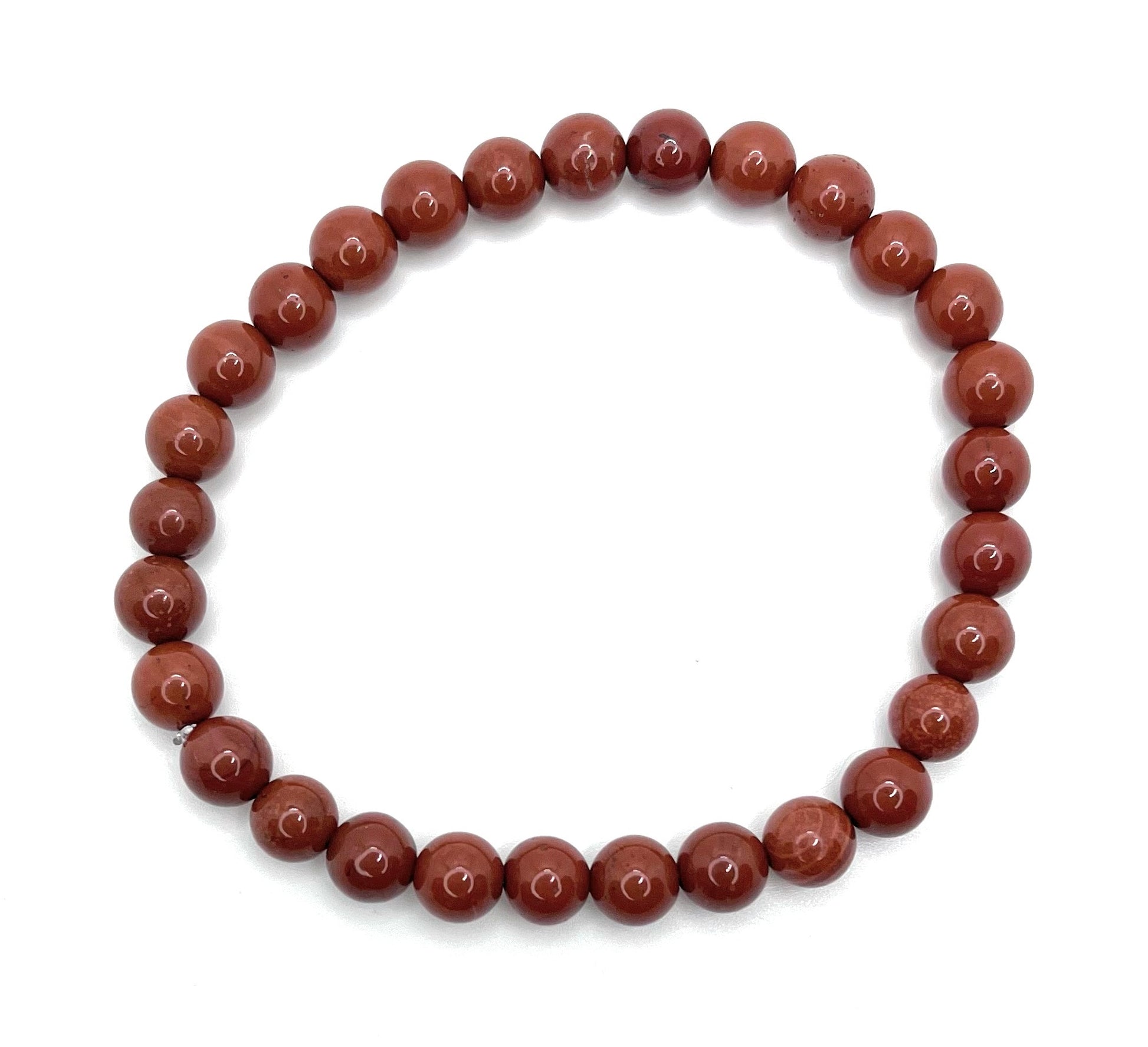 Red Jasper Beaded Bracelet - 6mm - Shop of Small Creations, LLC