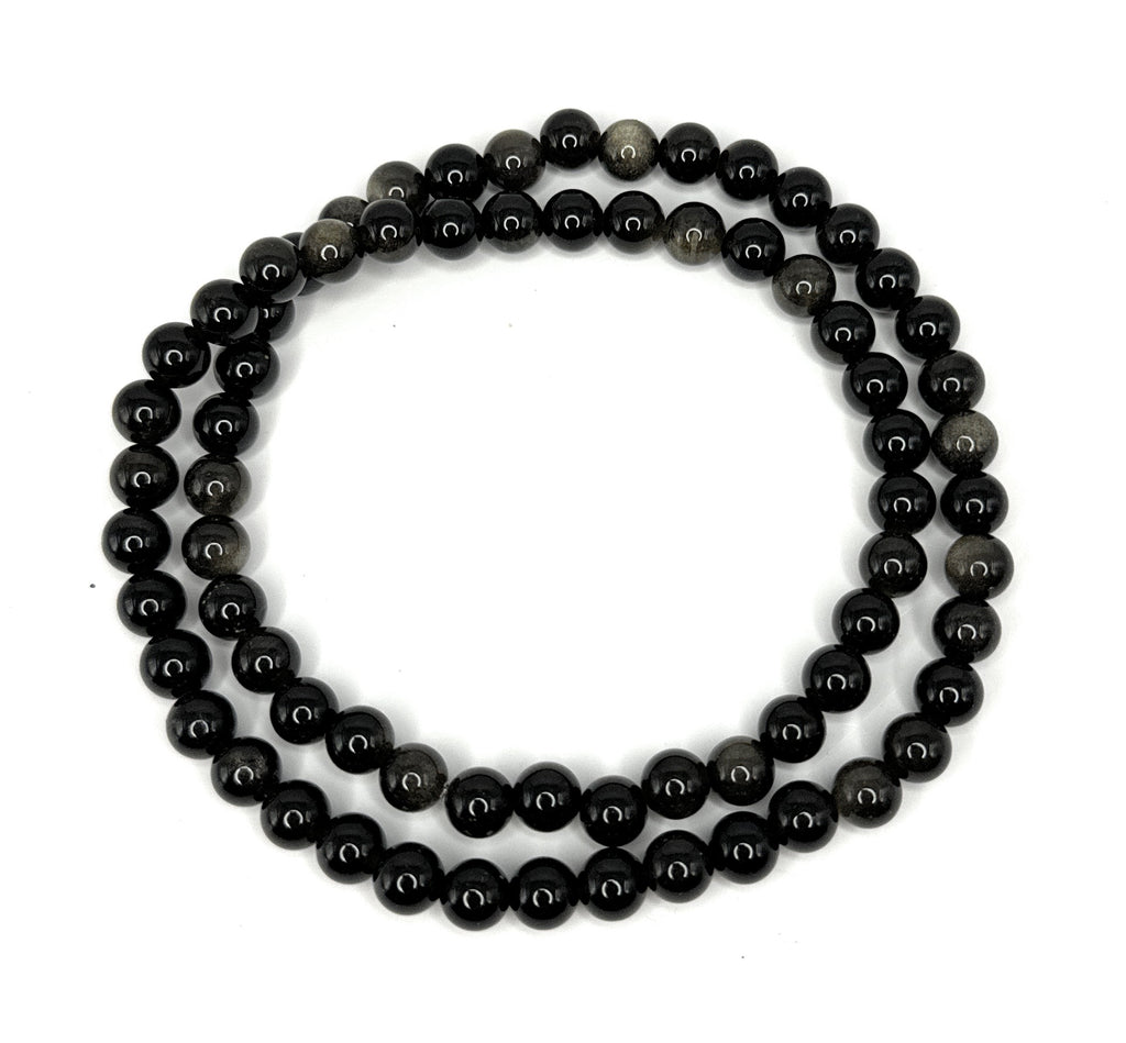 Golden Obsidian Beaded Necklace - 6mm - Shop of Small Creations, LLC