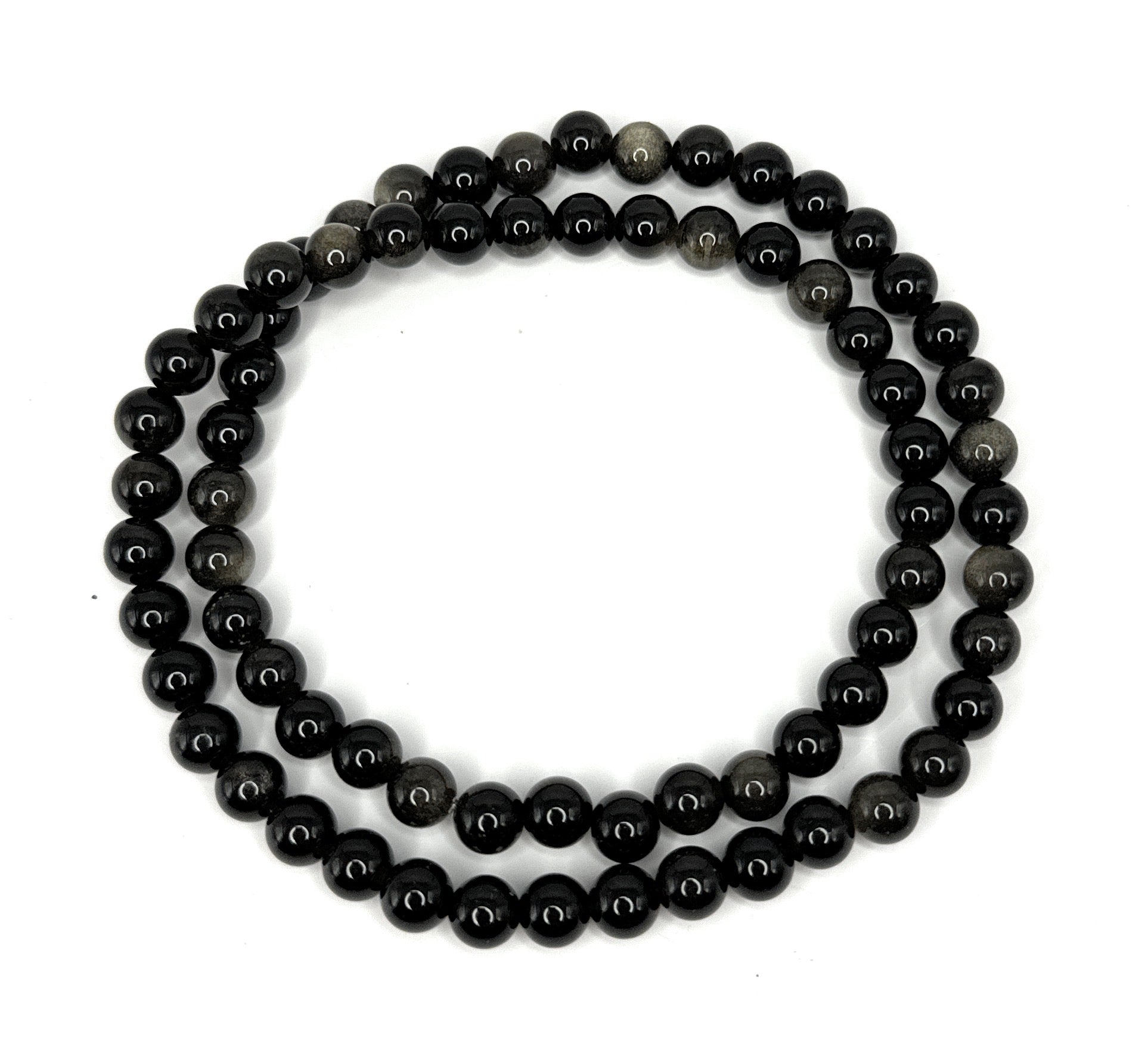 Golden Obsidian Beaded Necklace - 6mm - Shop of Small Creations, LLC