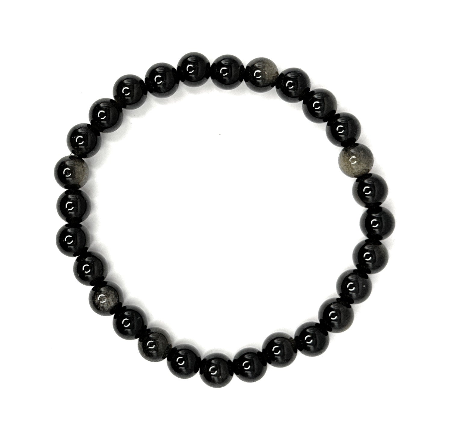 Golden Obsidian Beaded Bracelet - 6mm - Shop of Small Creations, LLC