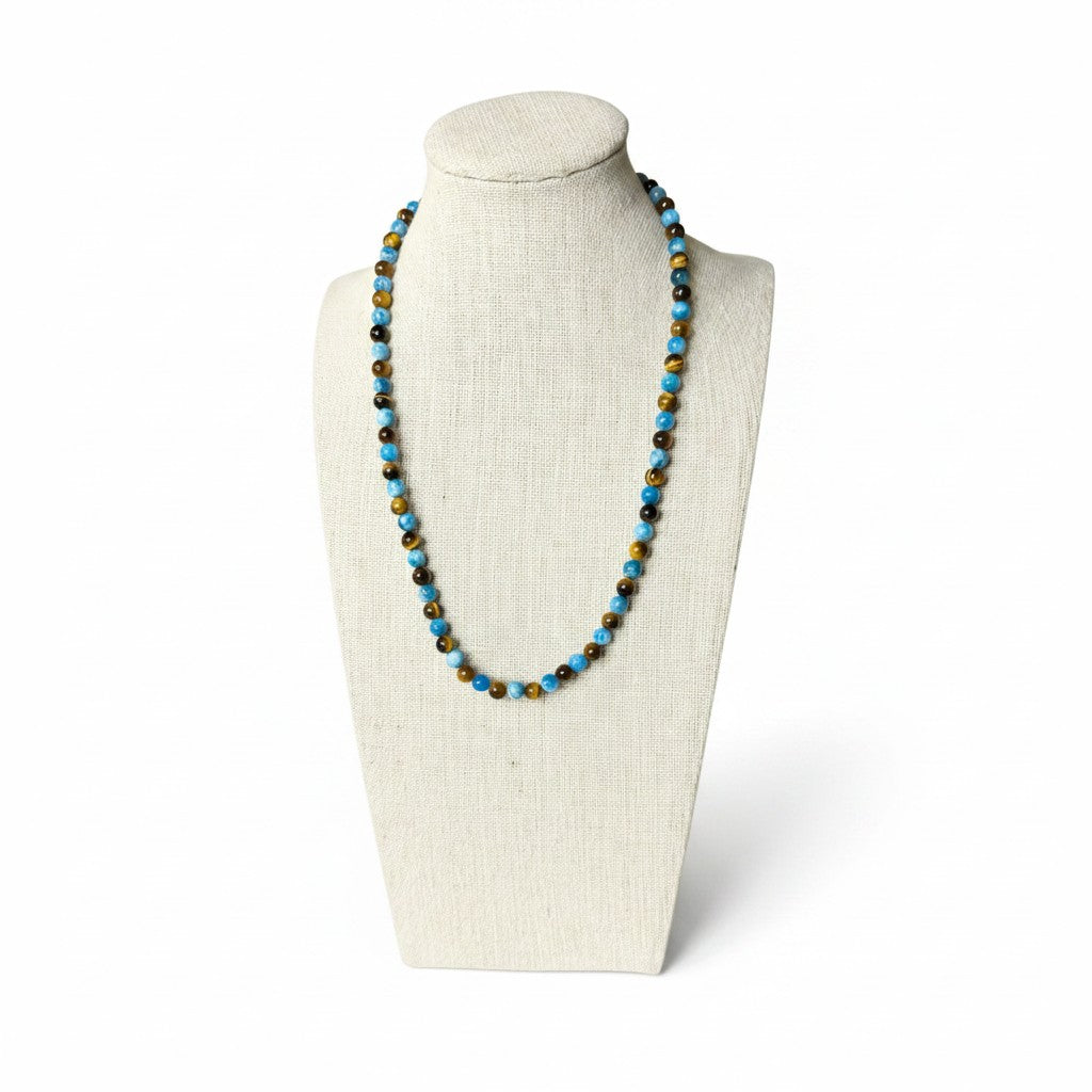 Apatite Beaded Stretch Necklace | Motivation Clarity Focus, Healing Crystal Jewelry, Gift for Her