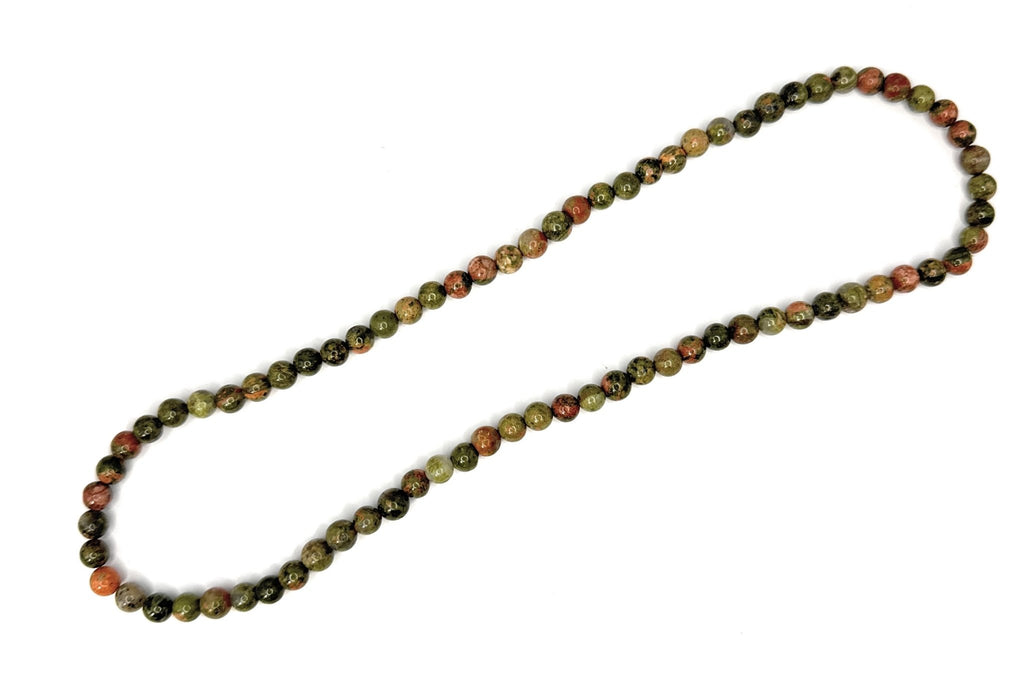 Unakite Beaded Necklace - 6mm - Shop of Small Creations, LLC