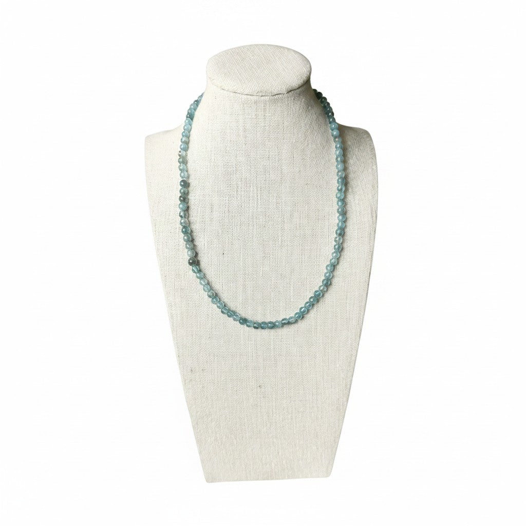 Apatite Beaded Stretch Necklace 5mm | Motivation Clarity Focus, Healing Crystal Jewelry, Gift for Her