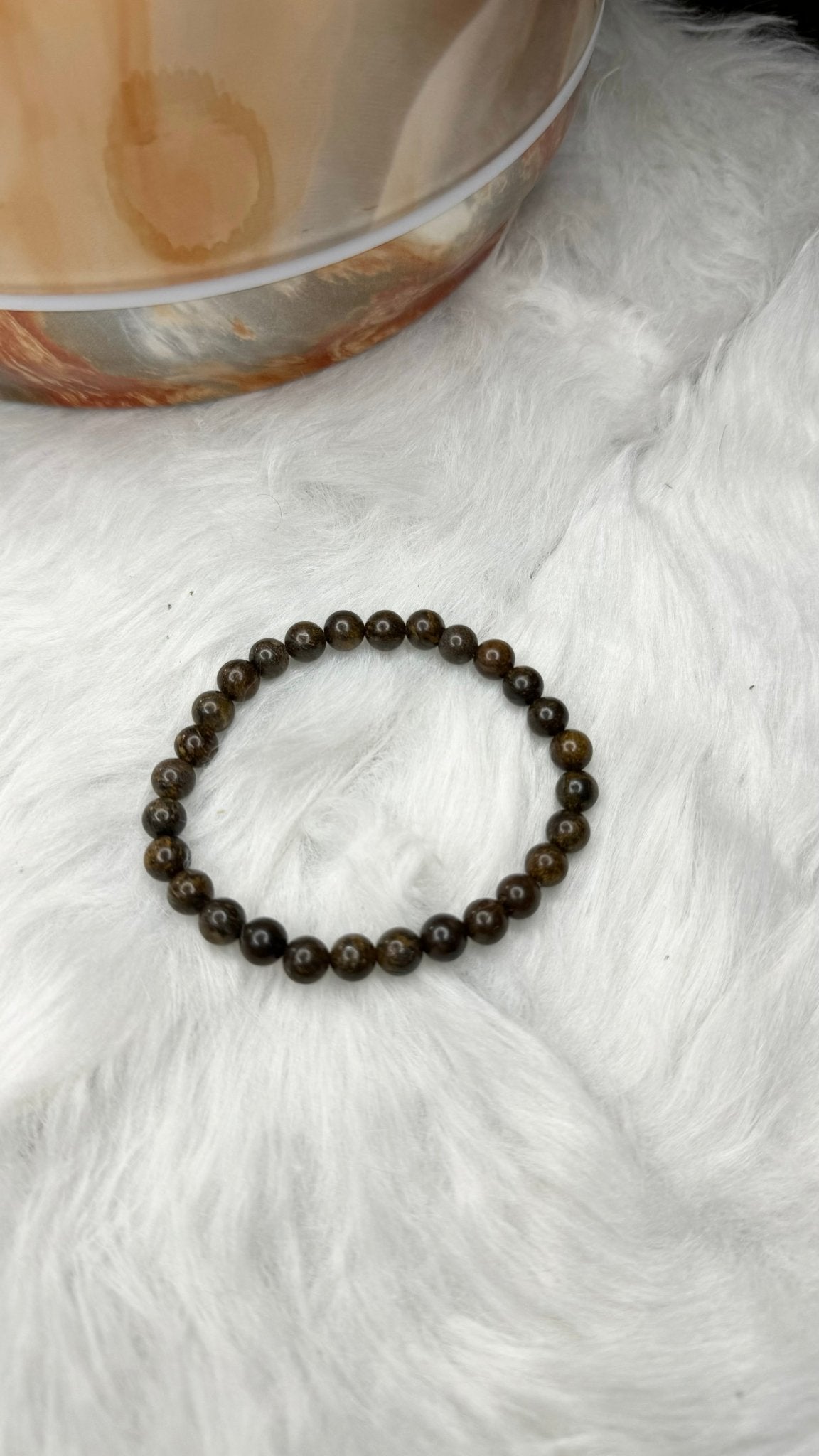 Bronzite Beaded Bracelet - 6mm - Shop of Small Creations, LLC