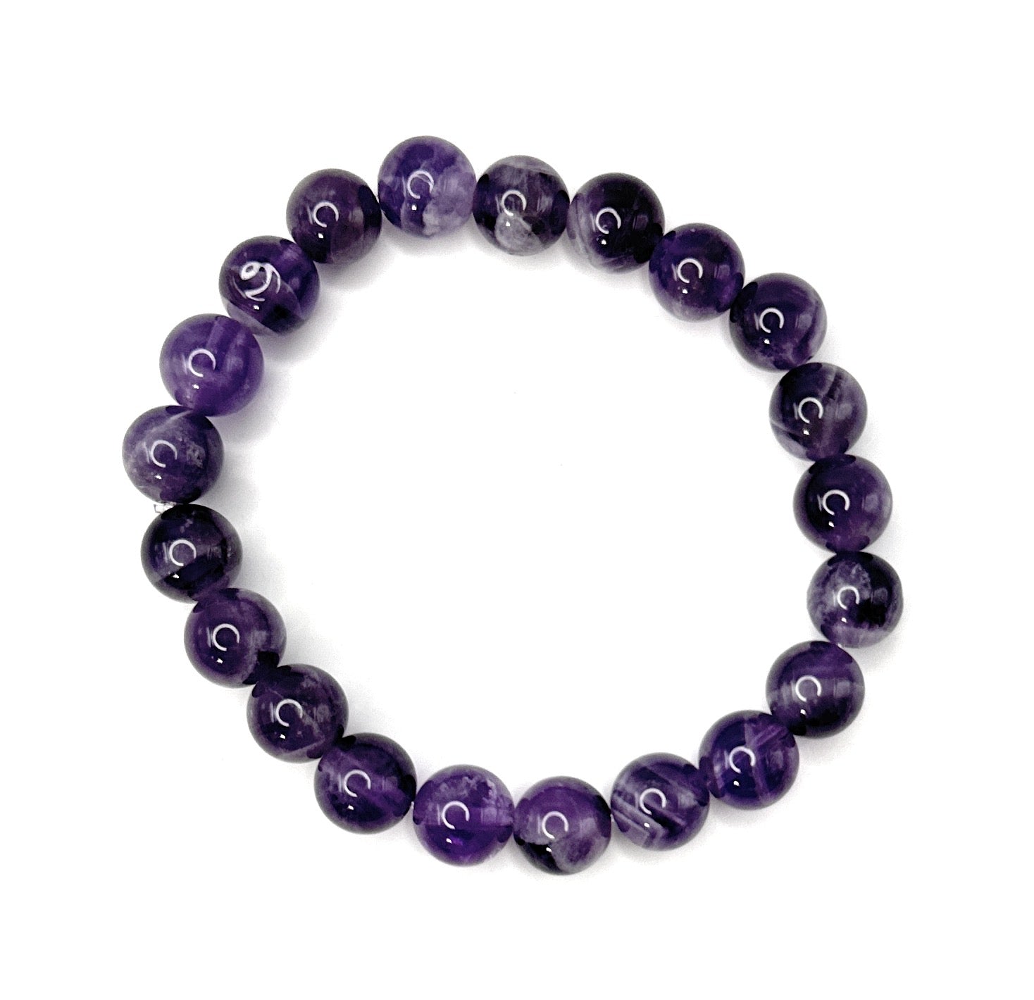 Dogtooth Chevron Amethyst Beaded Bracelet – 8mm - Shop of Small Creations, LLC