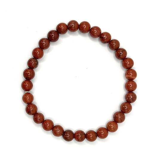 Red Jasper Beaded Bracelet - 6mm - Shop of Small Creations, LLC