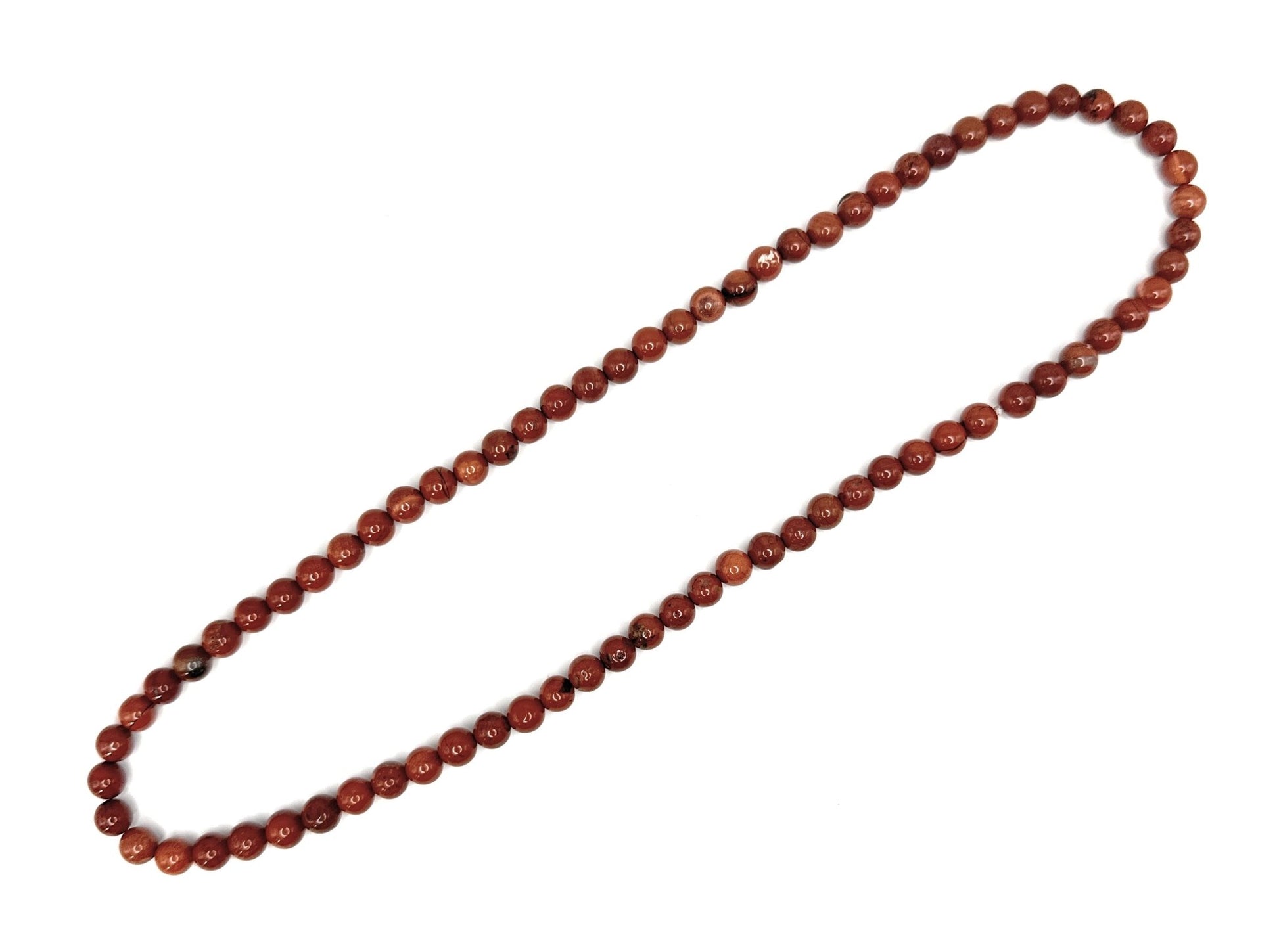 Red Jasper Beaded Necklace - 6mm - Shop of Small Creations, LLC