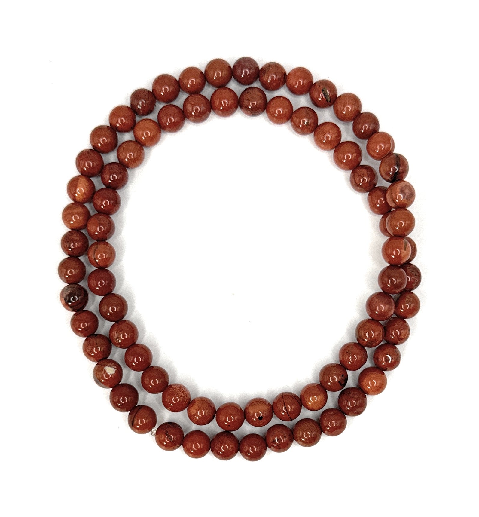 Red Jasper Beaded Necklace - 6mm - Shop of Small Creations, LLC