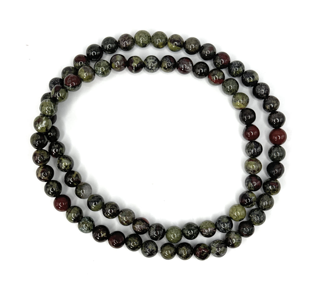 Dragon Blood Jasper Beaded Necklace - 6mm - Shop of Small Creations, LLC