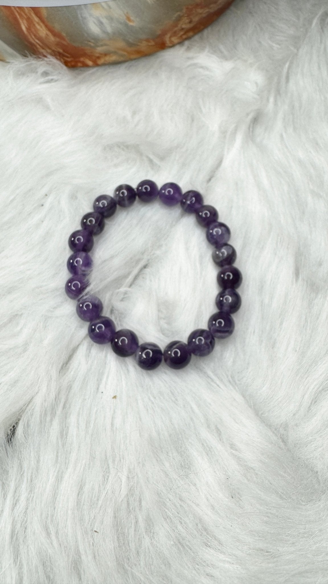 Dogtooth Chevron Amethyst Beaded Bracelet – 8mm - Shop of Small Creations, LLC