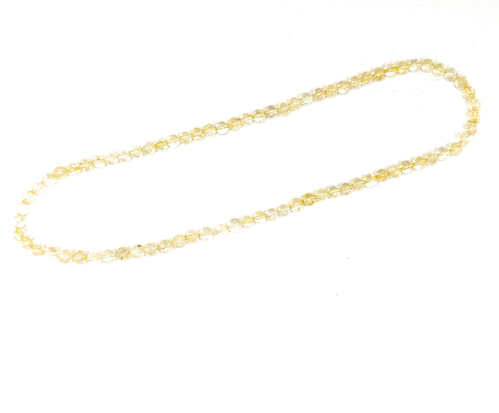 Citrine Beaded Necklace – 6mm | Handmade, Stretch