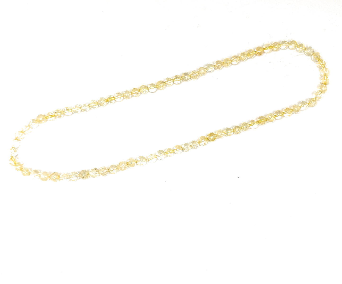 Citrine Beaded Necklace – 6mm | Handmade, Stretch