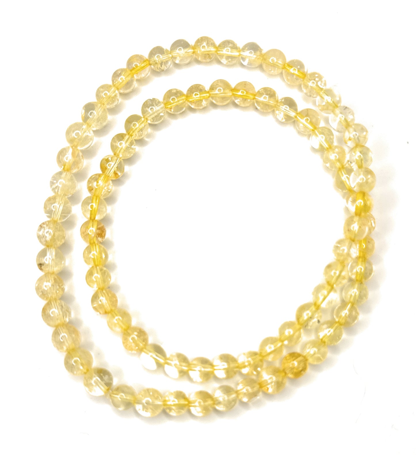 Citrine Beaded Necklace – 6mm | Handmade, Stretch