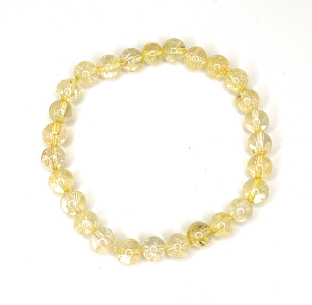 Citrine Beaded Bracelet– 6mm | Handmade, Stretch