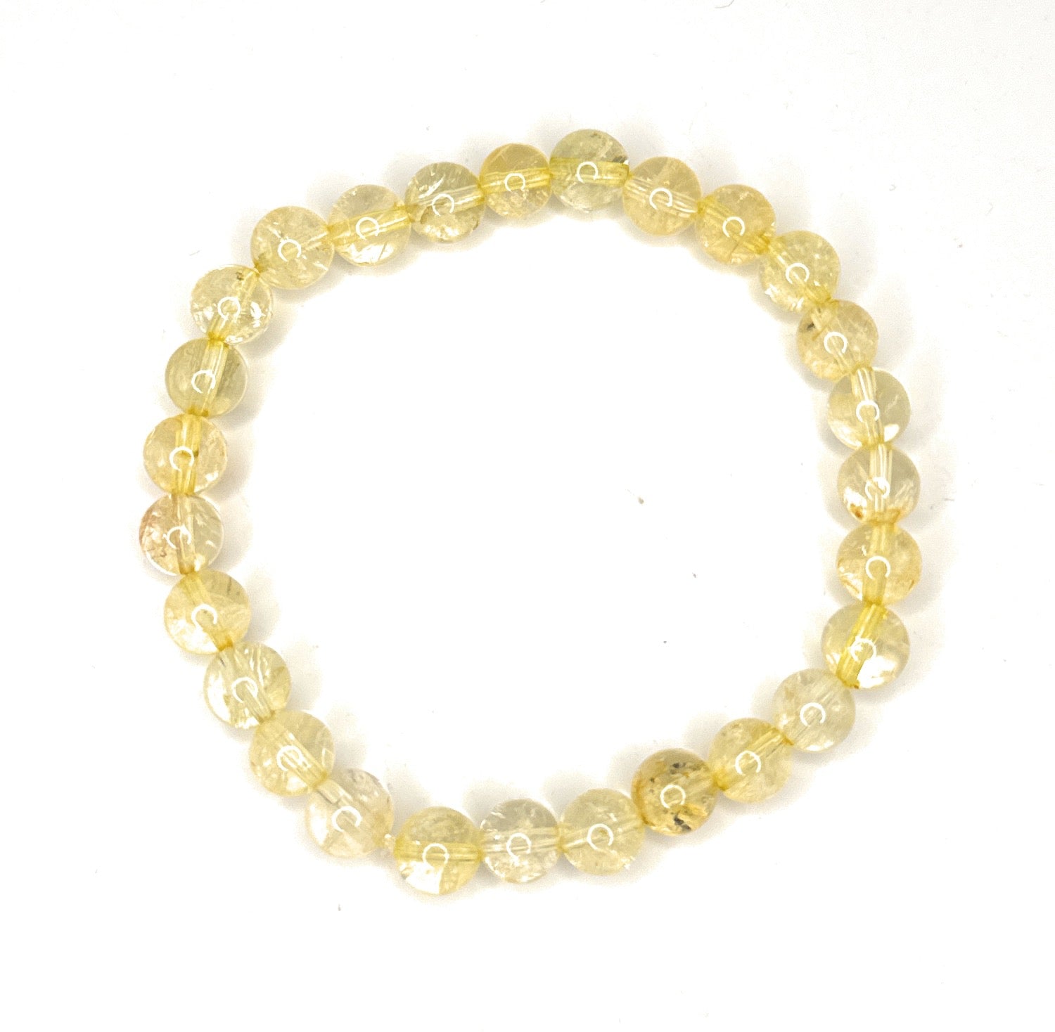 Citrine Beaded Bracelet– 6mm | Handmade, Stretch