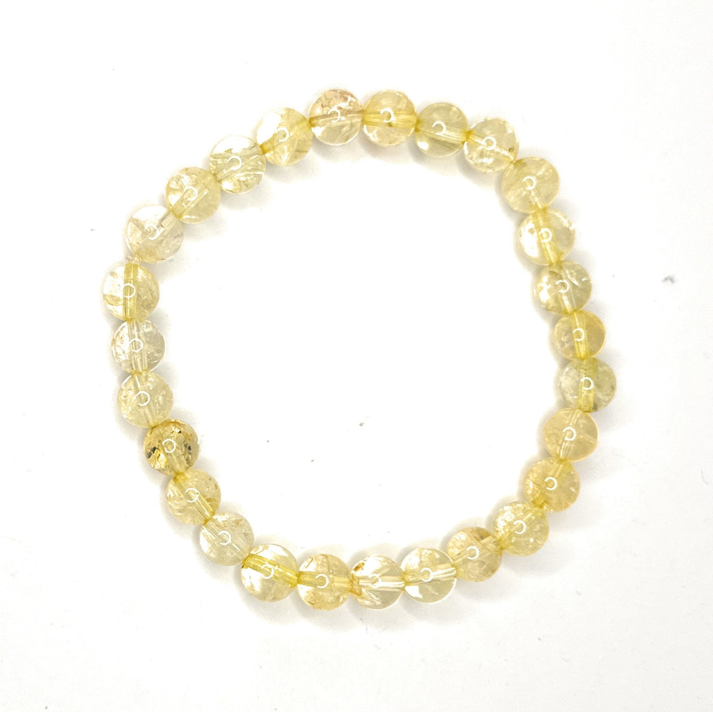 Citrine Beaded Bracelet– 6mm | Handmade, Stretch