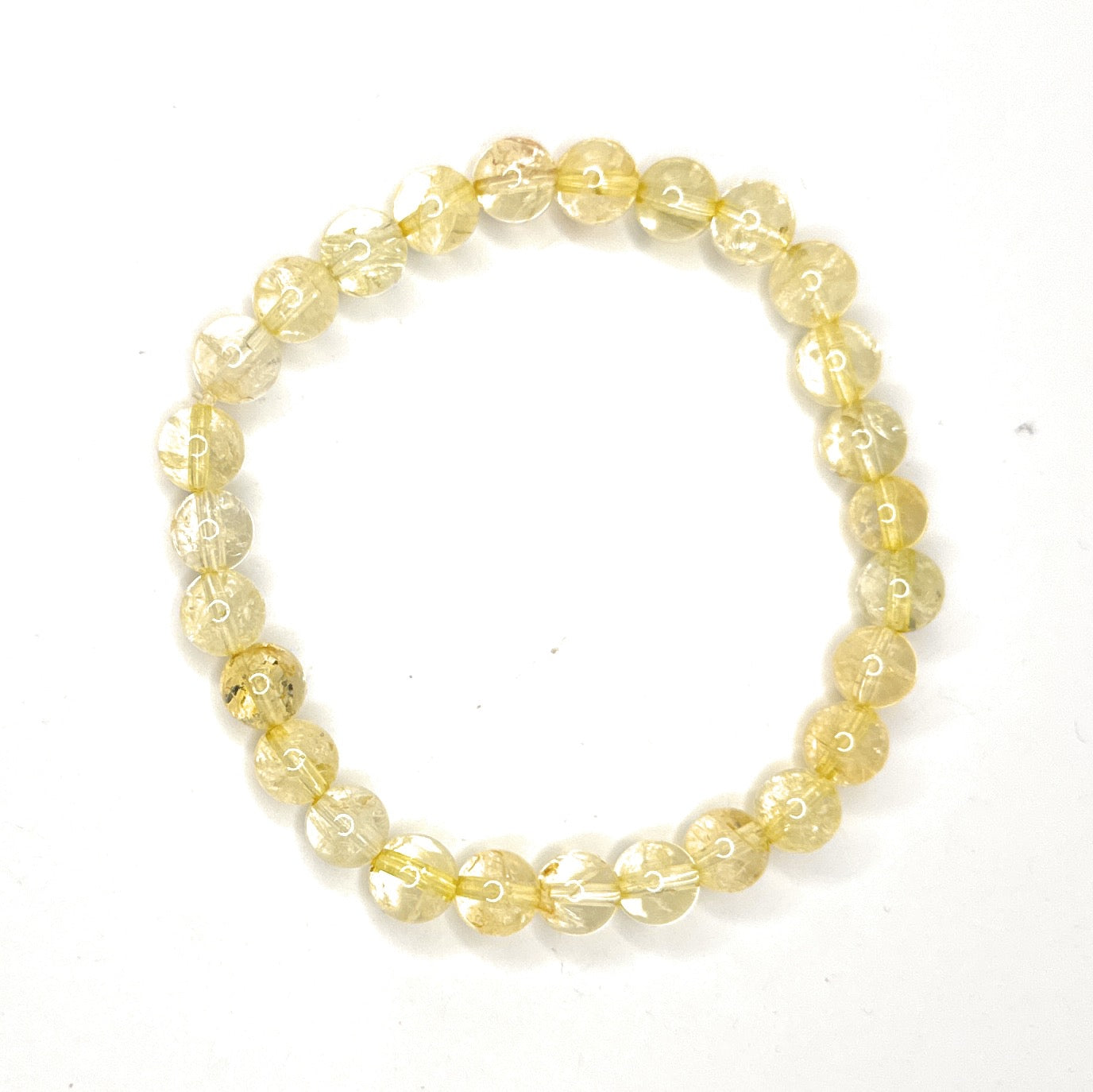 Citrine Beaded Bracelet– 6mm | Handmade, Stretch