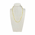 Citrine beaded stretch necklace on display bust, yellow-gold round beads
