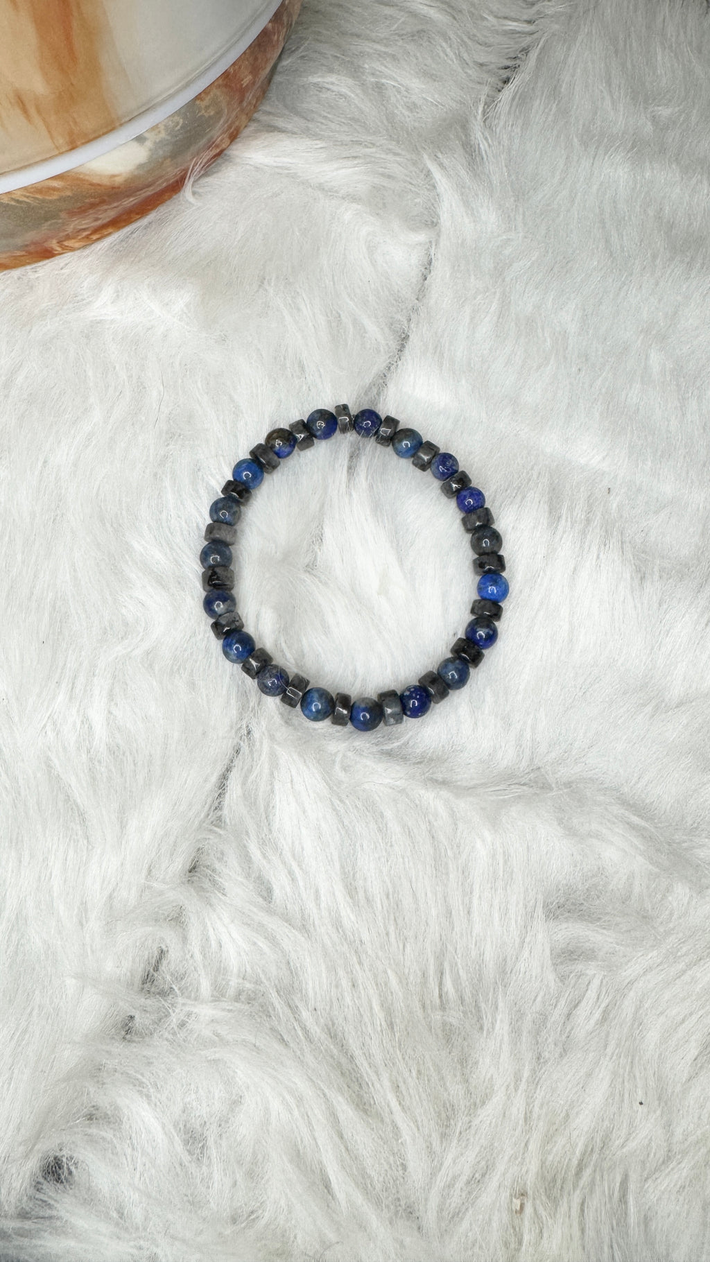 Lapis Lazuli, Heishi Labradorite Beaded Bracelet- 6mm | Handmade, Stretch