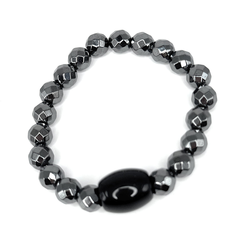 Hematite, Black Obsidian Beaded Bracelet- 8mm | Handmade, Stretch
