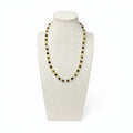 Tiger eye and citrine beaded stretch necklace on display bust