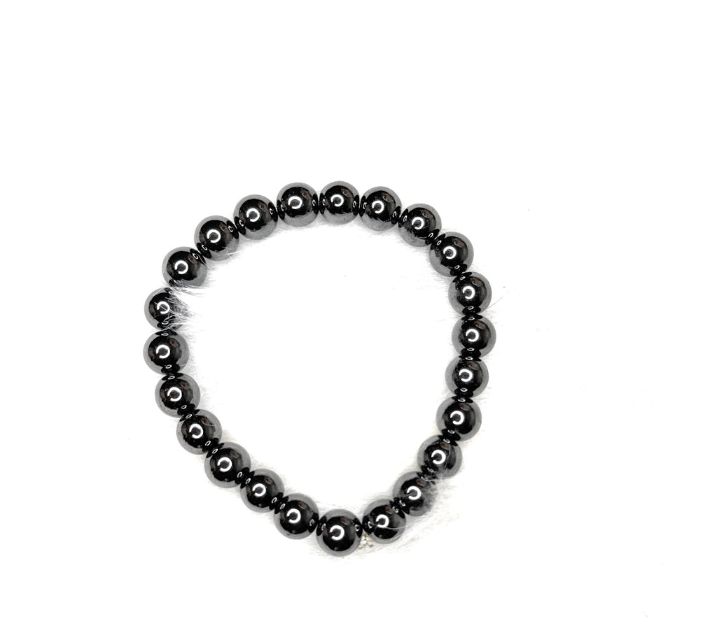Hematite Beaded Bracelet - 8mm | Handmade, Stretch