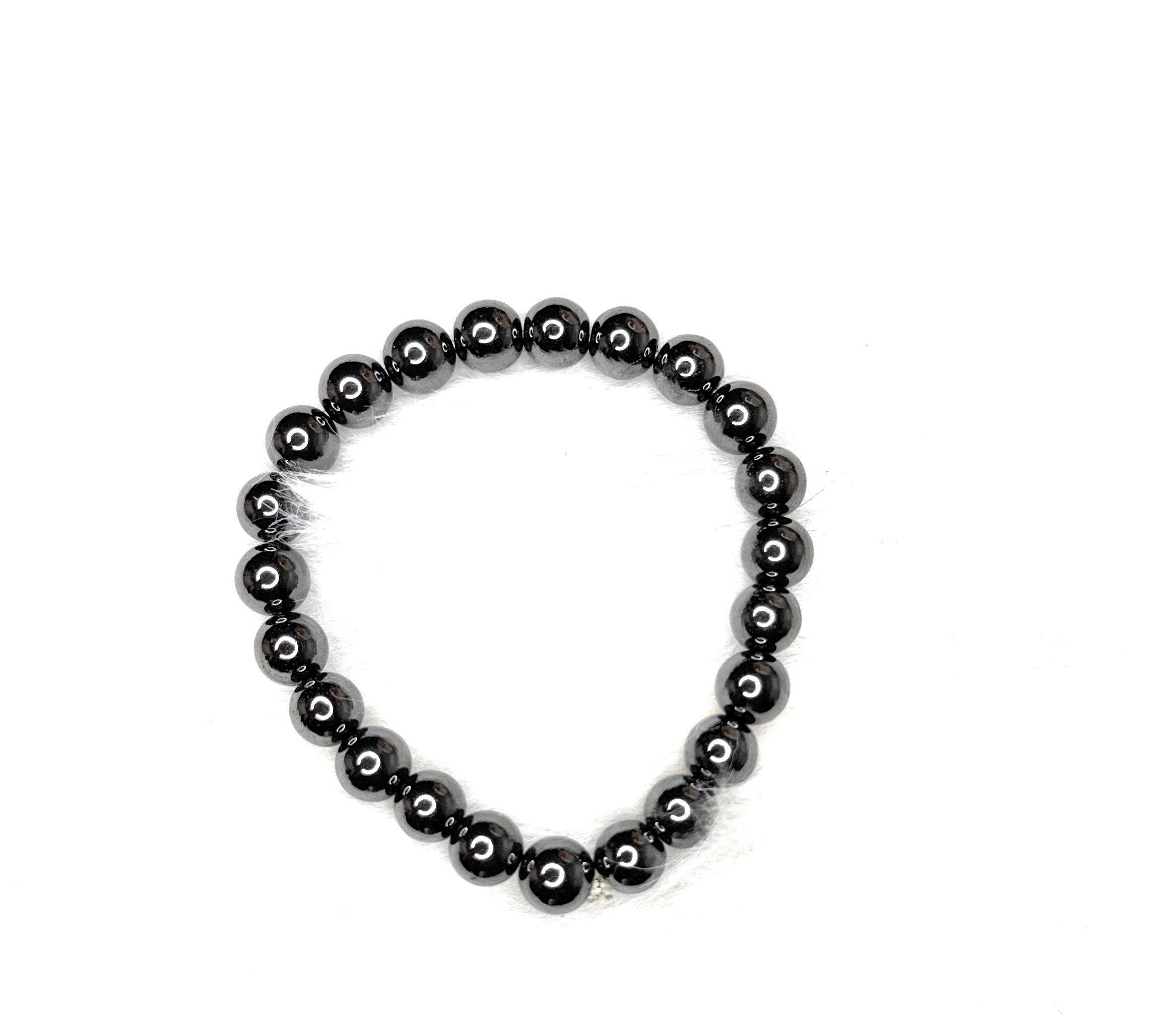 Hematite Beaded Bracelet - 8mm | Handmade, Stretch