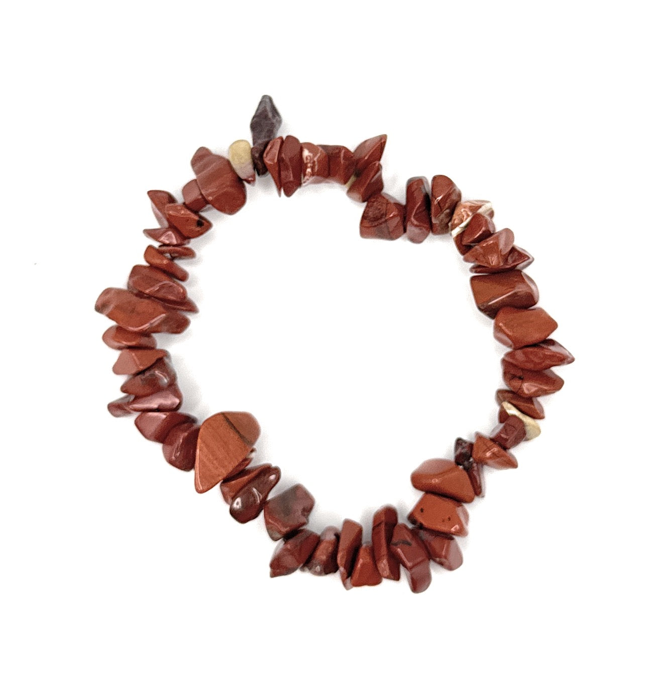 Red Jasper Chip Beaded Bracelet – 6mm | Handmade, Stretch