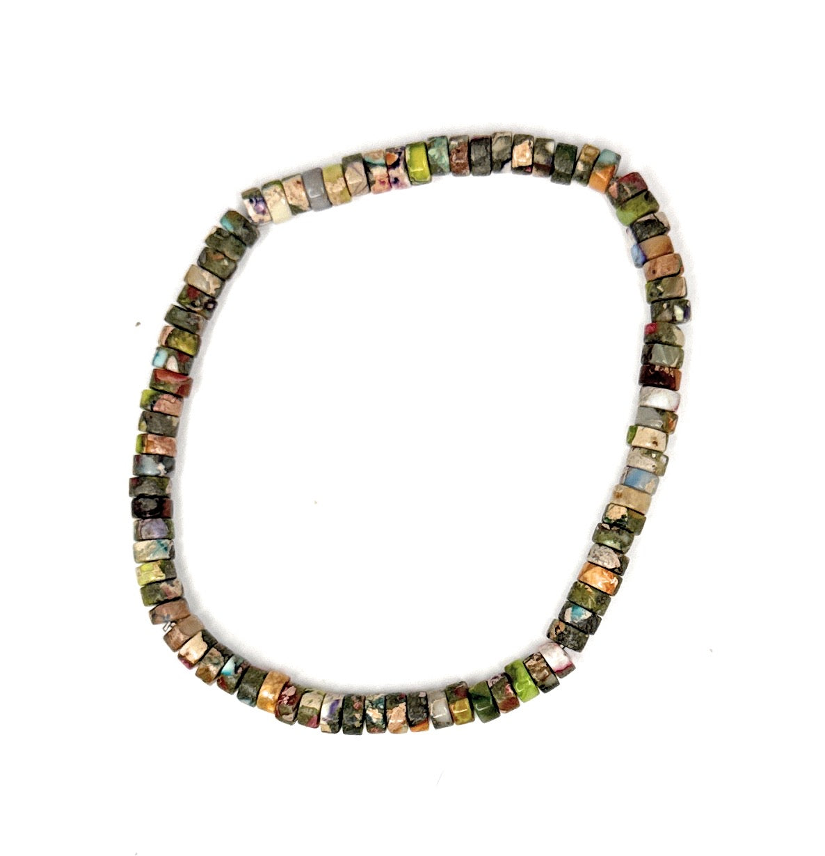 Mardi Gras Imperial Jasper Tiny Heishi Beaded Bracelet - 4.5 x 4mm | Handmade, Stretch