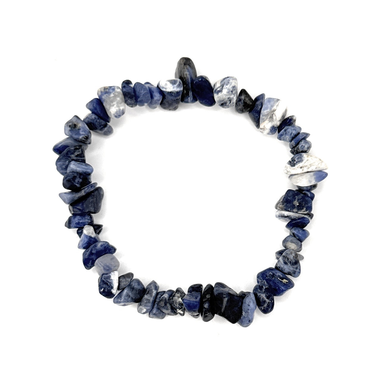Sodalite Chip Beaded Bracelet – 4-5mm | Handmade, Stretch