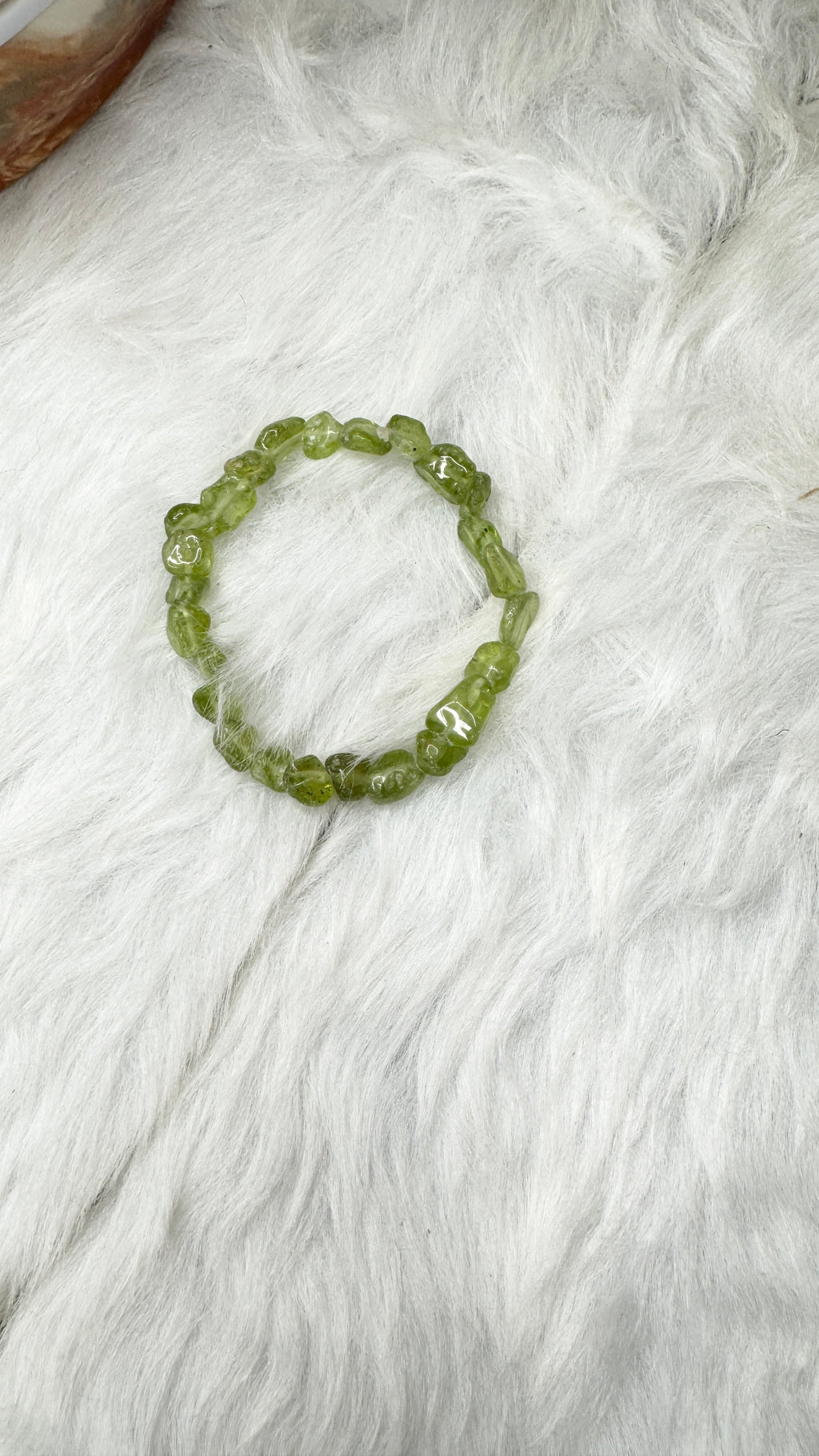 Peridot Pebble Beaded Bracelet – 6mm | Handmade, Stretch