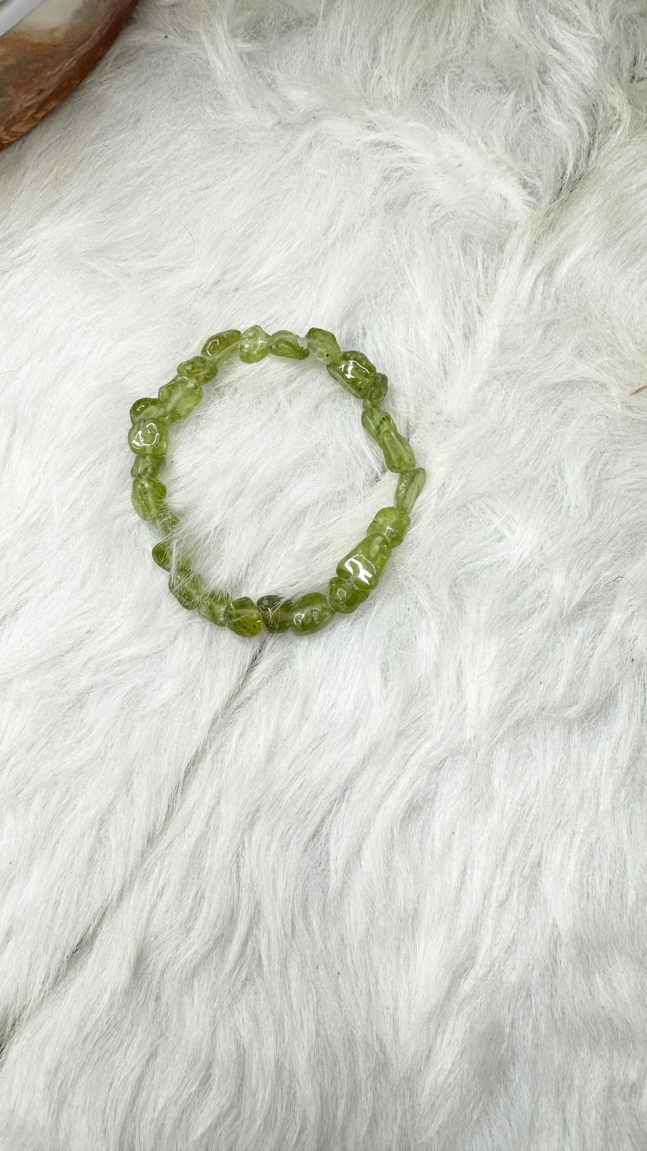 Peridot Pebble Beaded Bracelet – 6mm | Handmade, Stretch