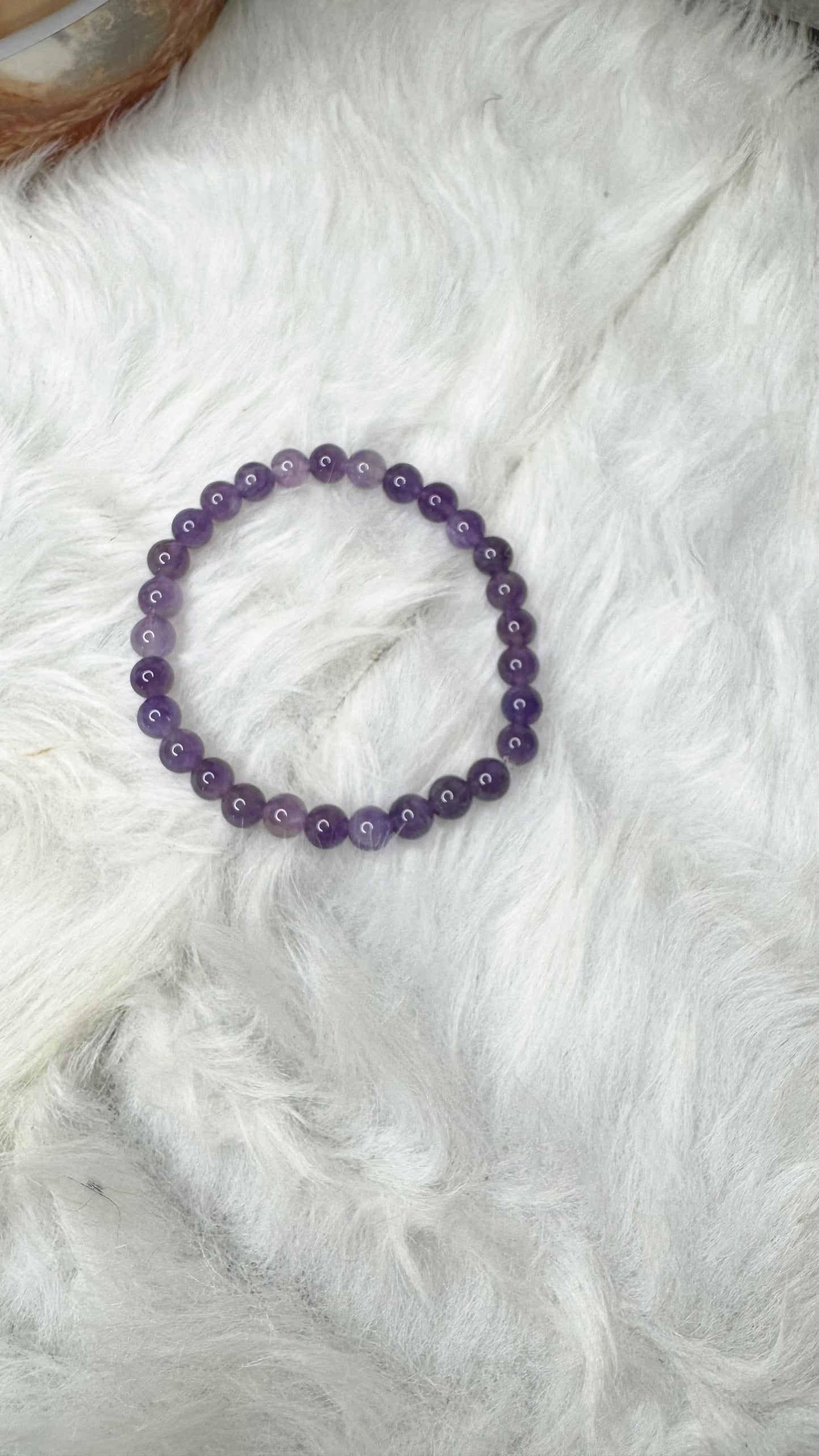 Amethyst Beaded Bracelet – 6mm | Handmade, Stretch
