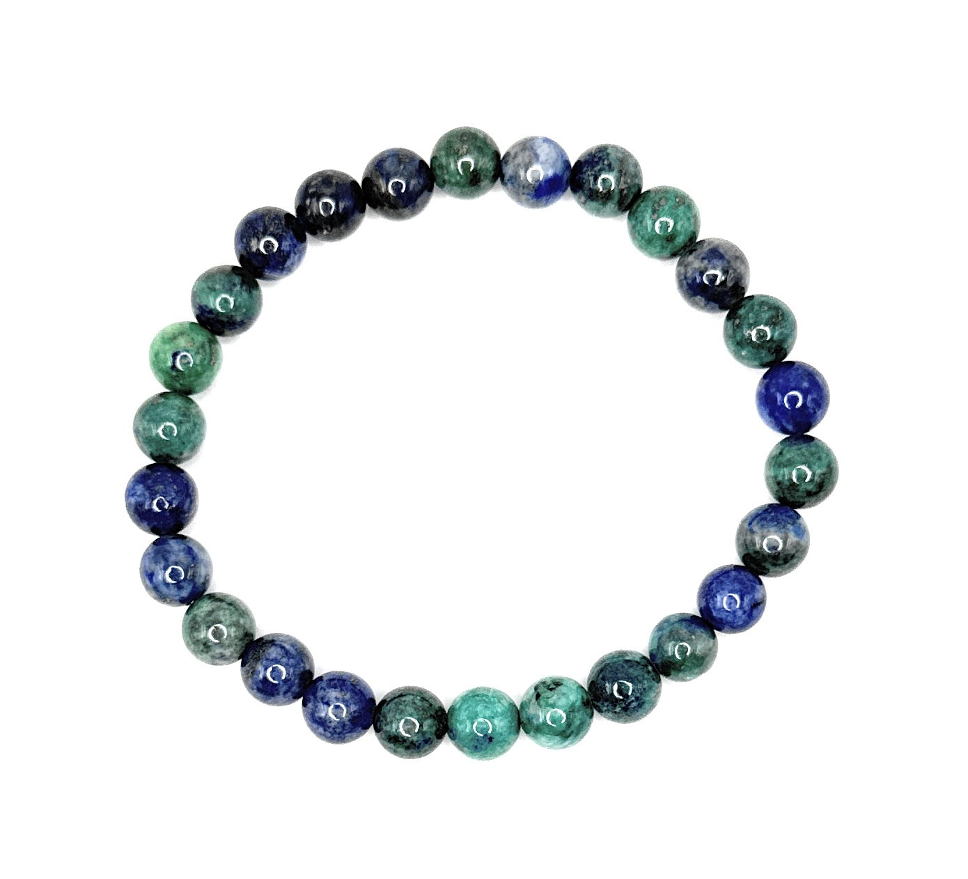 Azurite Beaded Bracelet – 6mm | Handmade, Stretch, Handmade