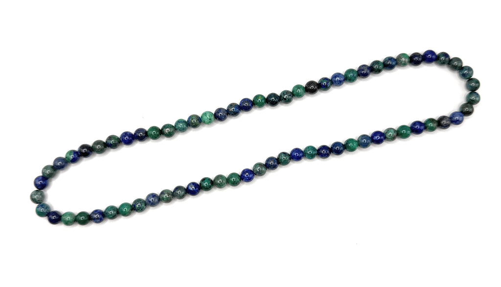 Azurite Beaded Necklace– 6mm | Handmade, Stretch