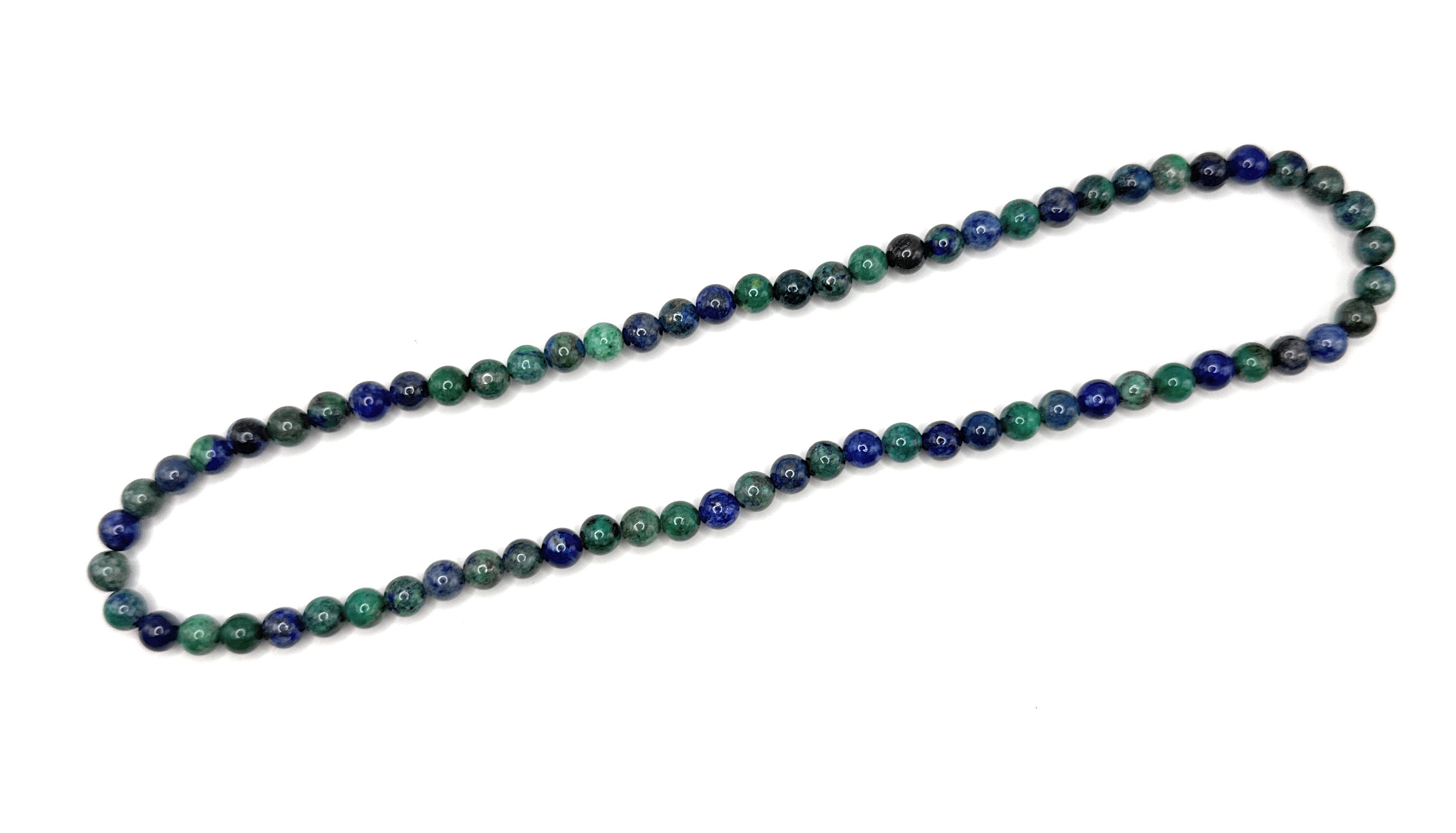 Azurite Beaded Necklace– 6mm | Handmade, Stretch