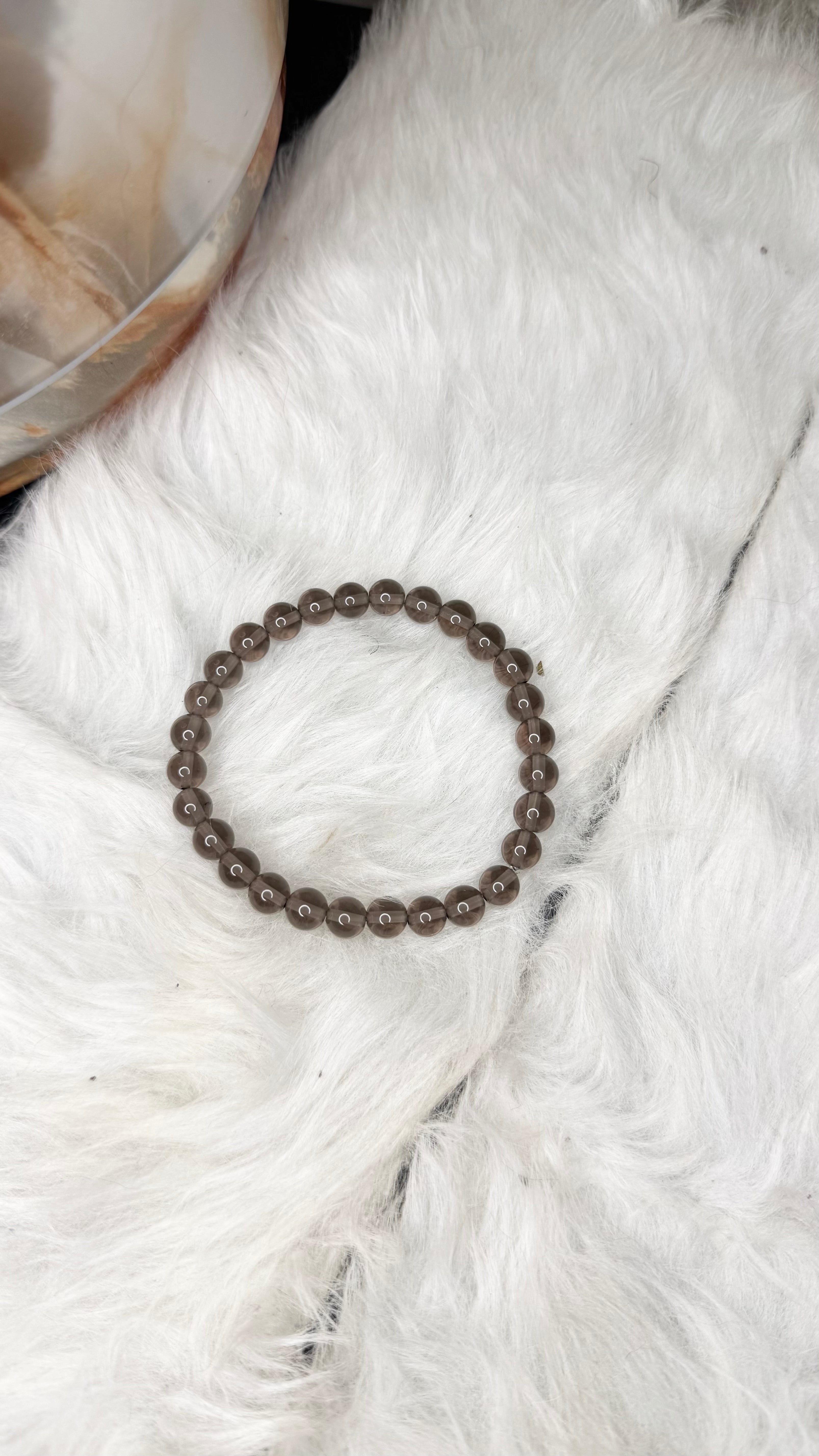Smoky Quartz Bracelet – 6mm | Handmade, Stretch