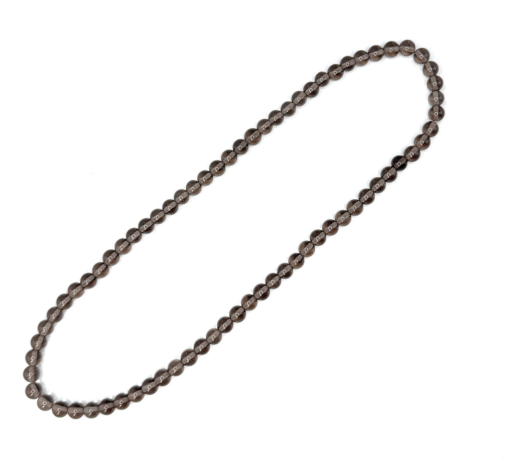 Smoky Quartz Necklace – 6mm | Handmade, Stretch