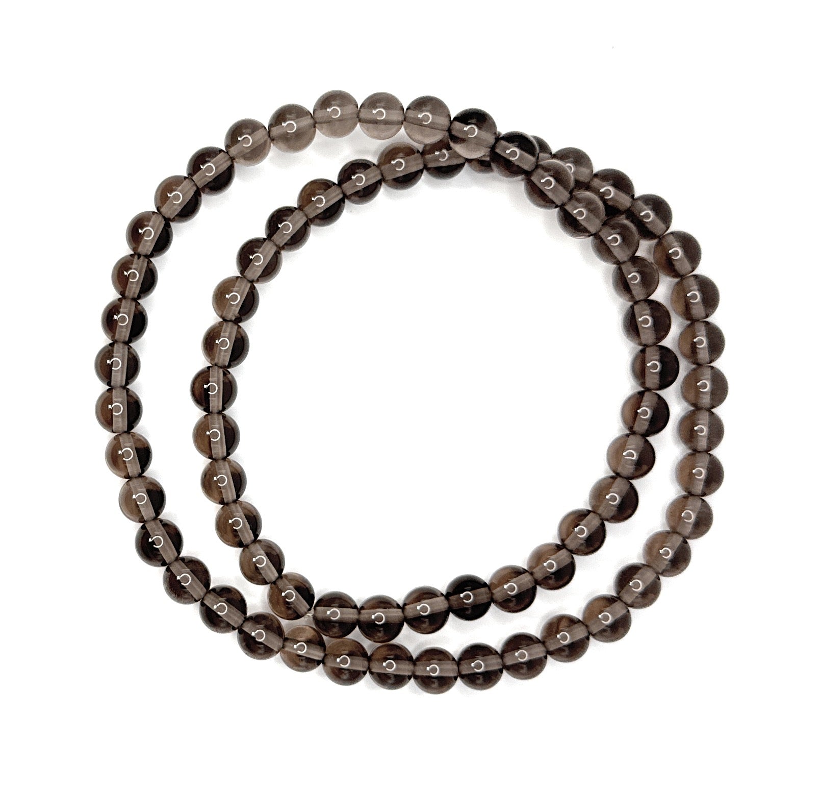 Smoky Quartz Necklace – 6mm | Handmade, Stretch