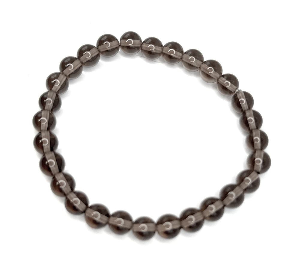 Smoky Quartz Bracelet – 6mm | Handmade, Stretch