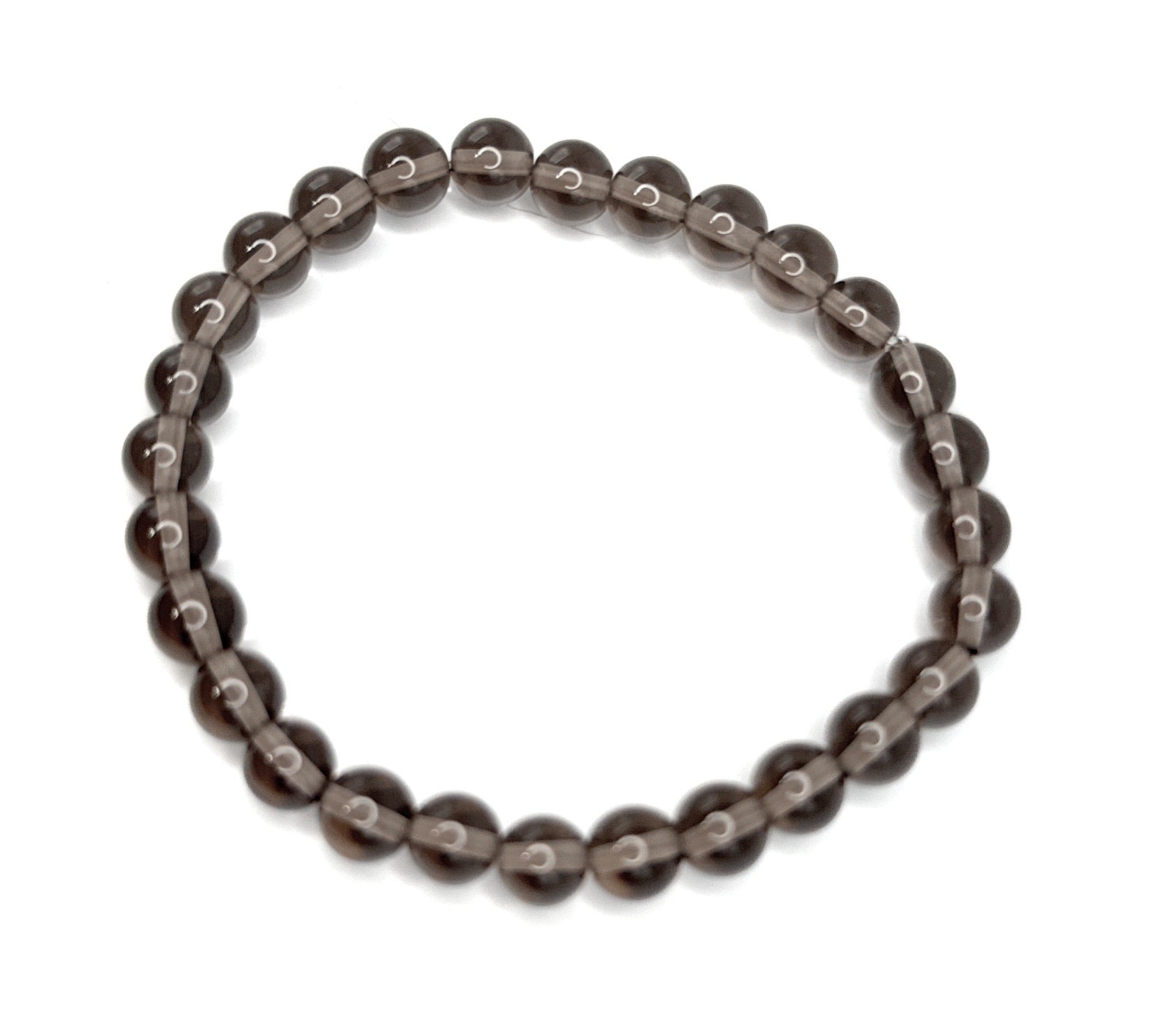 Smoky Quartz Bracelet – 6mm | Handmade, Stretch