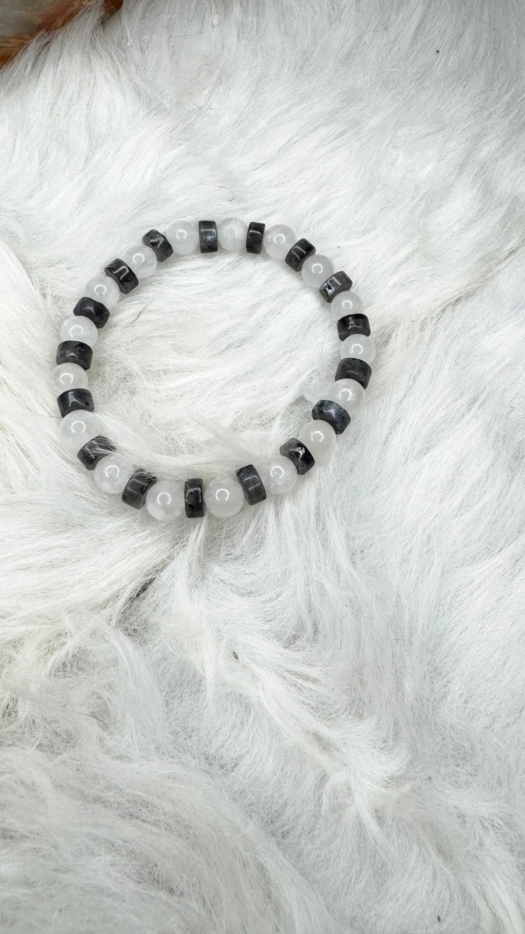Rainbow Moonstone, Labradorite Beaded Bracelet - 6mm | Handmade, Stretch