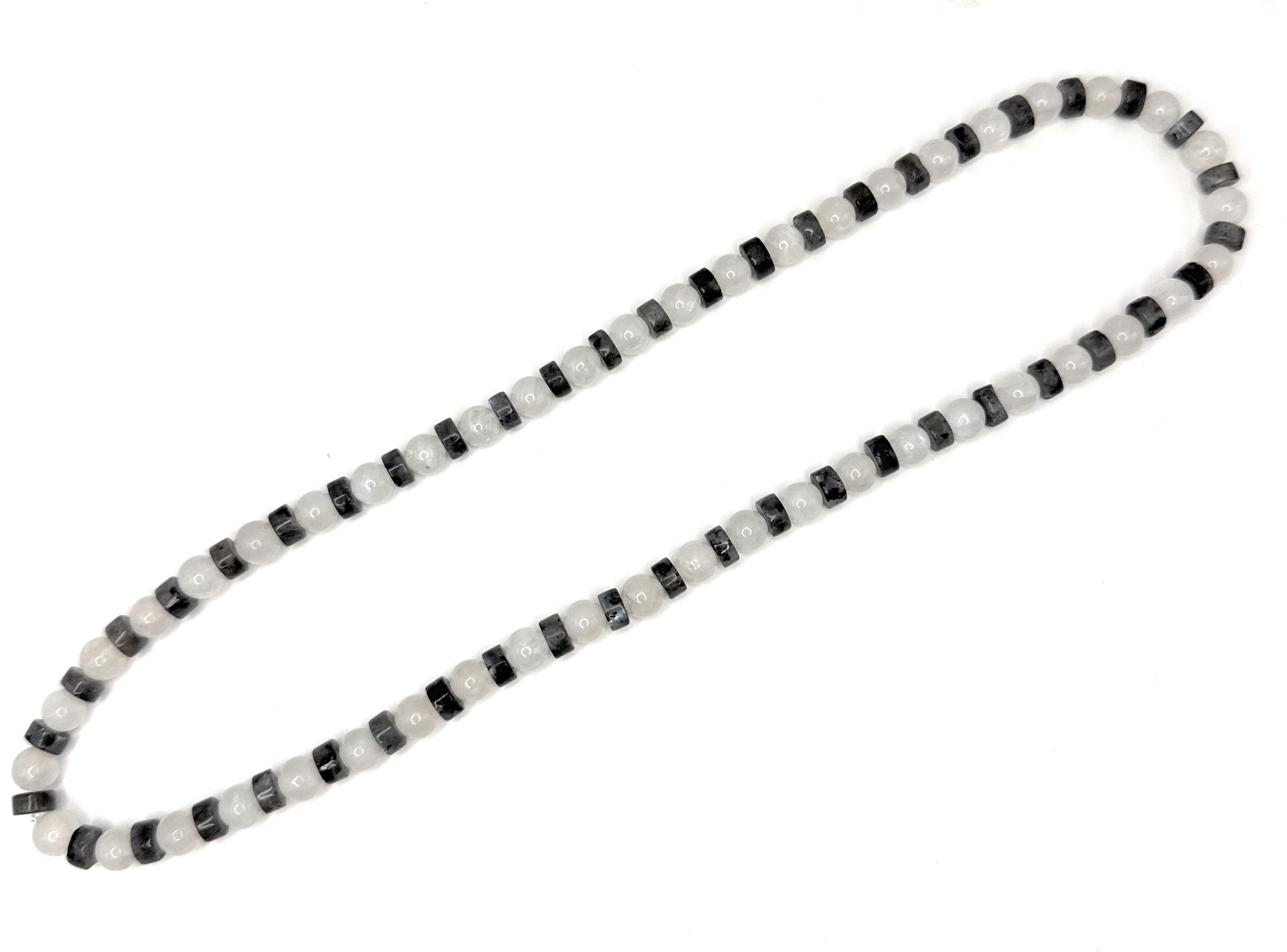 Rainbow Moonstone, Heishi Labradorite Beaded Necklace - 6mm | Handmade, Stretch