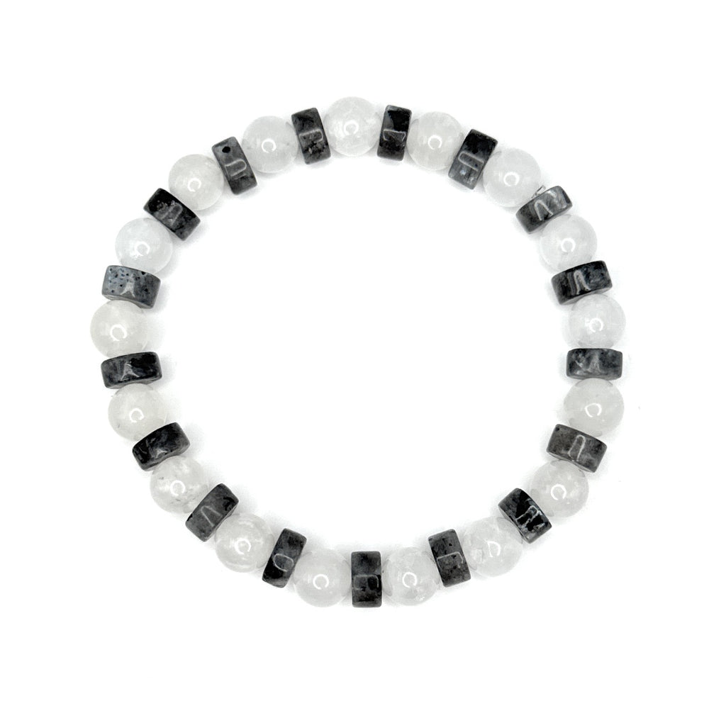 Rainbow Moonstone, Labradorite Beaded Bracelet - 6mm | Handmade, Stretch