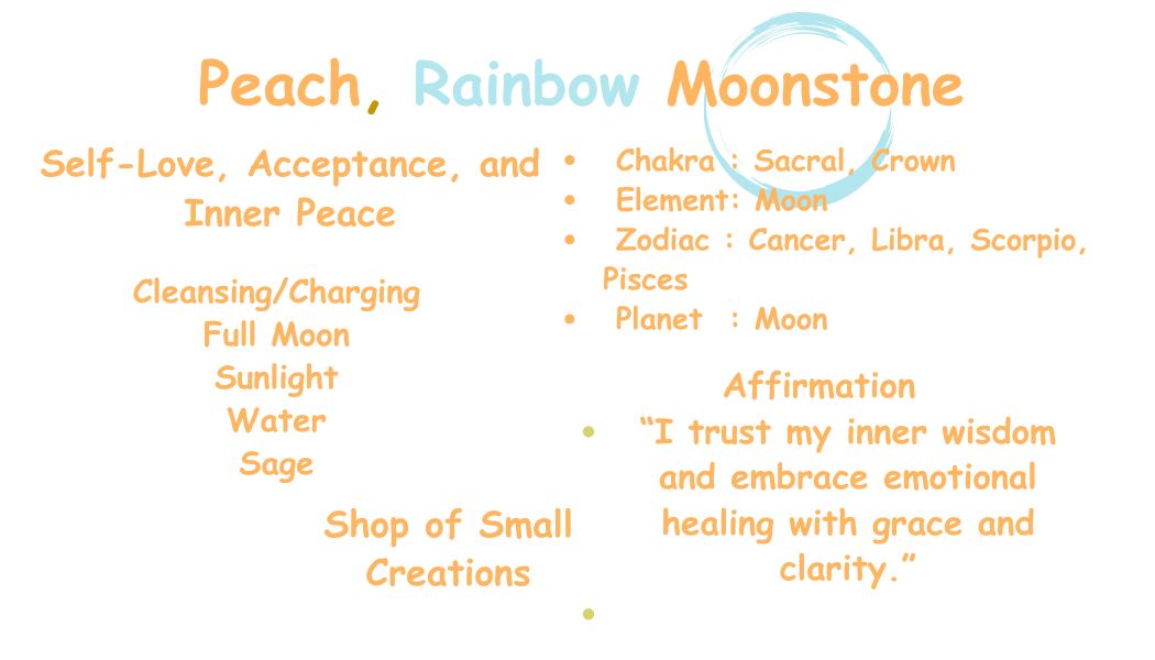 Peach, Rainbow Moonstone Beaded Necklace - 6mm | Handmade, Stretch